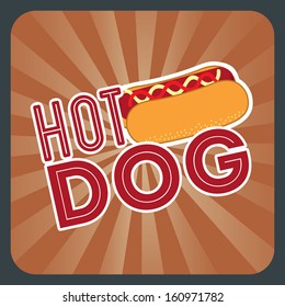 hot dog label over grunge background vector illustration