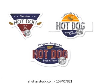 hot dog label set