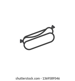 Hot Dog line icon. Barbecue sausage linear style sign for mobile concept and web design. Frankfurter outline vector icon. Symbol, logo illustration. Pixel perfect vector graphics
