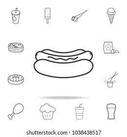 Hot dog line icon. Detailed set of fast food icons. Premium quality graphic design. One of the collection icons for websites, web design, mobile app on white background