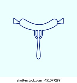 Hot Dog Line icon. Eps-10.