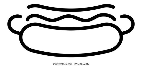 Hot dog line icon. Fast food icon. Vector illustration isolated on white background.