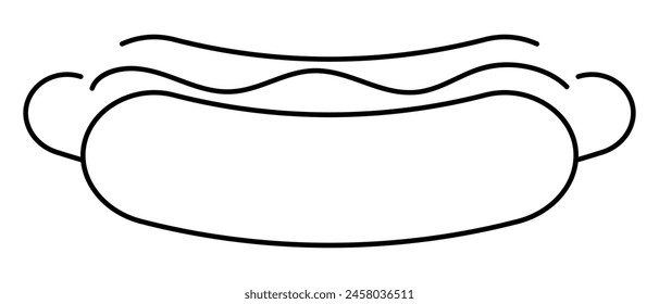 Hot dog line icon. Fast food icon. Vector illustration isolated on white background.