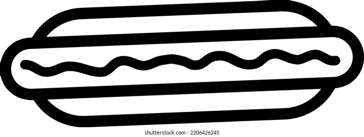 Hot dog line icon. Single high quality symbol of fast food for web design or mobile app..eps
