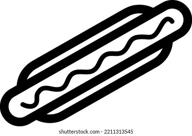 Icono de línea de hot dog. Un único símbolo de alta calidad de comida rápida para diseño web o aplicación móvil..eps
