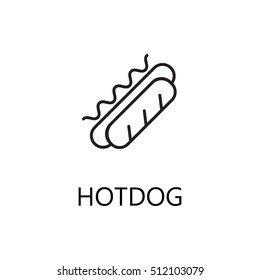 Hot dog line icon. Single high quality symbol of fast food for web design or mobile app. Thin line signs of hot dog for design logo, visit card, etc. Outline pictogram of hot dog. 
