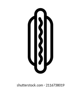 Hot dog line icon, vector outline logo isolated on white background