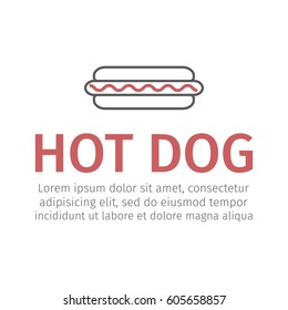 Hot dog. Line icon. Vector sign for web graphic.