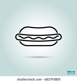 Vector de iconos de línea de hot dog