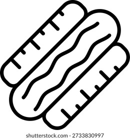 Hot Dog Line vector Icon Design