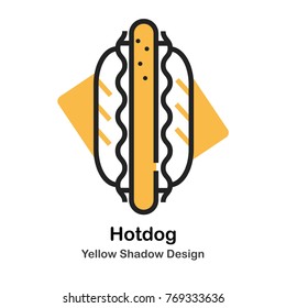 Hot dog lineal vector illustration