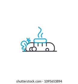 Hot dog linear icon concept. Hot dog line vector sign, symbol, illustration.