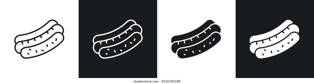 Hot dog linear icon set for app, and web design.