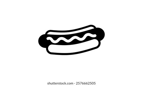 hot dog logo, black isolated silhouette