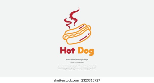 Logo-Design für Hot-Dog-Lebensmittel-Marke oder Werbung