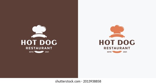 hot dog logo design minimalist for your business restaurant
