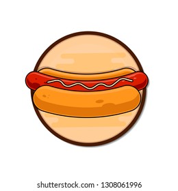 Hot Dog logo design template, fast food icon, vector illustration