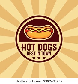 Plantilla de diseño de logotipo de hot dog