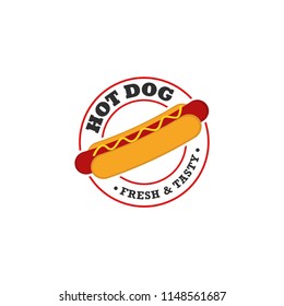 Hot Dog Logo Design Vector. Fast Food Logo Vector