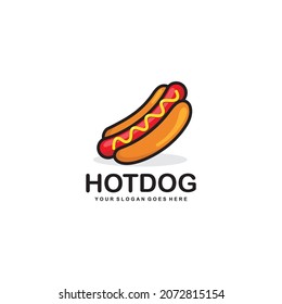 Hot dog logo design vector illustration