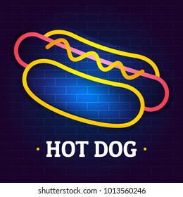 Hot dog logo. Flat illustration of hot dog vector logo for web