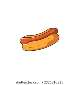 Hot dog Logo Minimalist Design. Fast Food Icon, or For Restaurant.