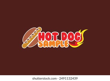 Hot dog logo sample. vector logo. symbol. hot dog. logo for restaurant, bakery and pastry shop. hotel