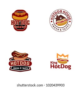 Hot Dog Logo Set Vector