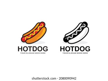 Hot dog logo set vector illustration
