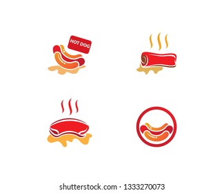 Hot Dog logo or snack vector template