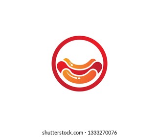 Hot Dog logo or snack vector template