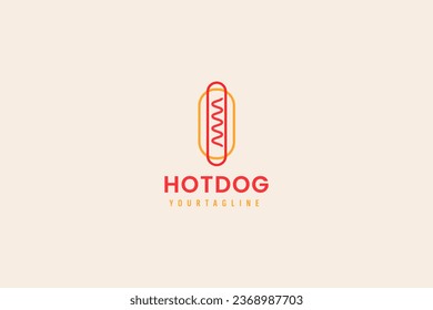 icono del vector del logotipo de hot dog