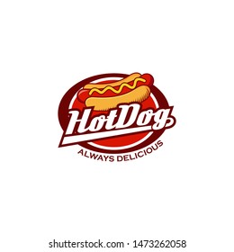 Hot Dog Logo Vector Illustration