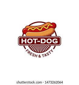 Hot Dog Logo Vector Illustration