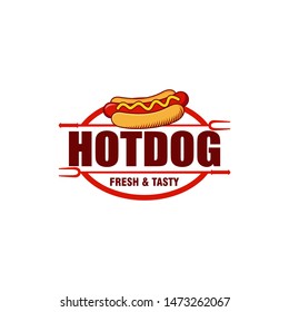 Hot Dog Logo Vector Illustration