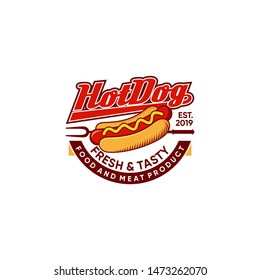 Hot Dog Logo Vector Illustration
