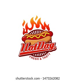 Hot Dog Logo Vector Illustration