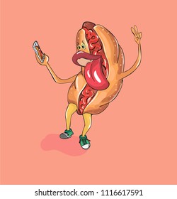 Hot Dog makes a selfie