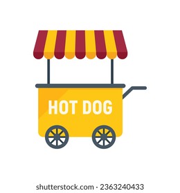 Hot dog market icon flat vector. Snack shop. Stall kiosk isolated