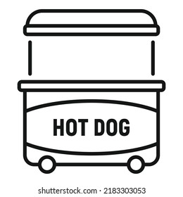 Hot dog market icon outline vector. Snack shop. Stall kiosk