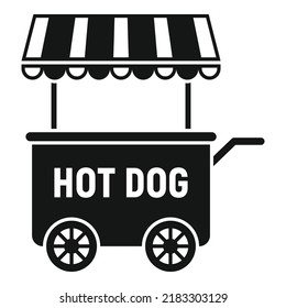 Hot dog market icon simple vector. Snack shop. Stall kiosk