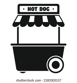 Hot dog market icon simple vector. Cart food. Snack seller