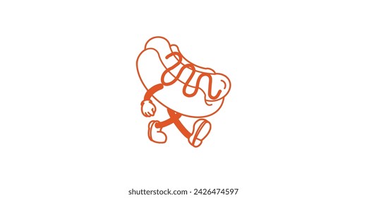 hot dog mascot vector logo icon 