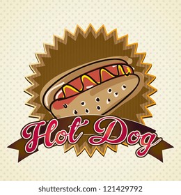 Hot Dog  menu, fast food icon vector illustration