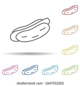 Hot dog in multi color style icon. Simple thin line, outline vector of fast food icons for ui and ux, website or mobile application