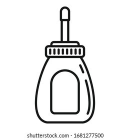 Hot dog mustard bottle icon. Outline hot dog mustard bottle vector icon for web design isolated on white background