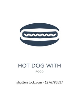 hot dog with mustard icon vector on white background, hot dog with mustard trendy filled icons from Food collection, hot dog with mustard vector illustration