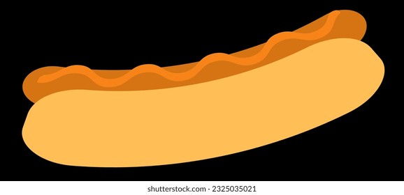 hot dog with mustard vector illustration
