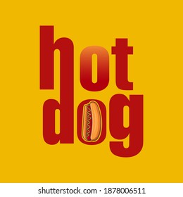hot dog name vector illustration, perfect for hot dog food products