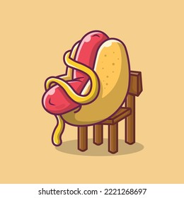 Hot dog object icon simple logo 